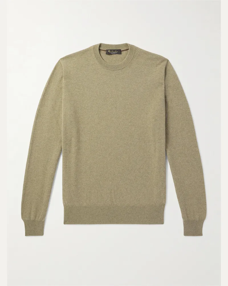 Loro Piana Slim-Fit Baby Cashmere Sweater Green