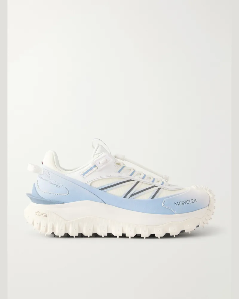 Moncler Trailgrip GTX Leather-Trimmed Mesh and Canvas Sneakers White