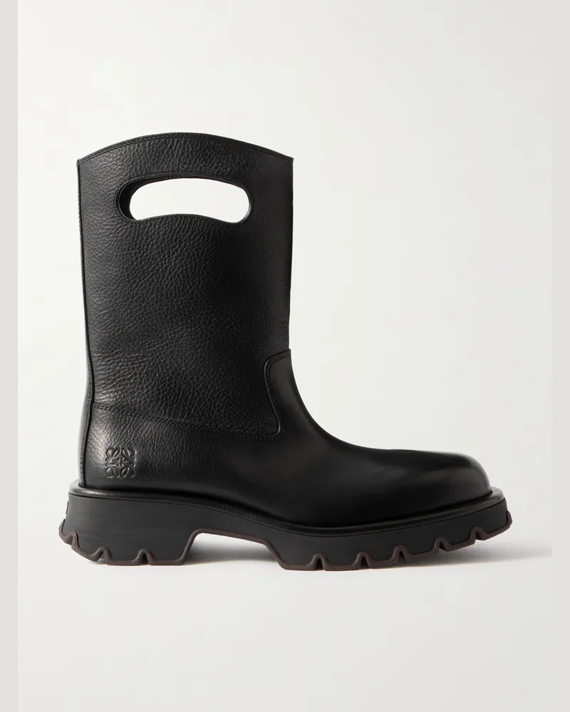 Loewe Bobby Desert Boots aus Leder mit taschengriffähnlichen Cut-outs Schwarz