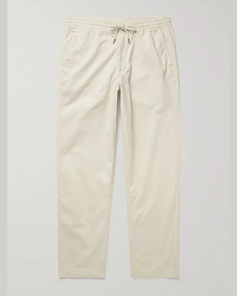 Ralph Lauren Prepster Tapered Cotton-Blend Twill Drawstring Trousers Neutrals