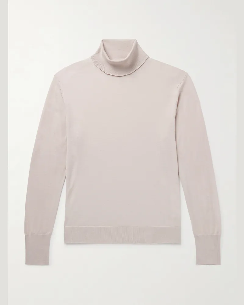 Eleventy Wool Rollneck Sweater Neutrals