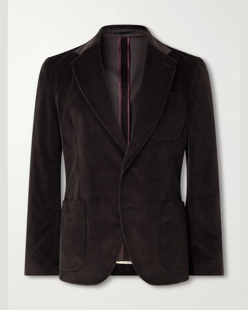 Paul Smith Cotton-Blend Corduroy Suit Jacket Brown