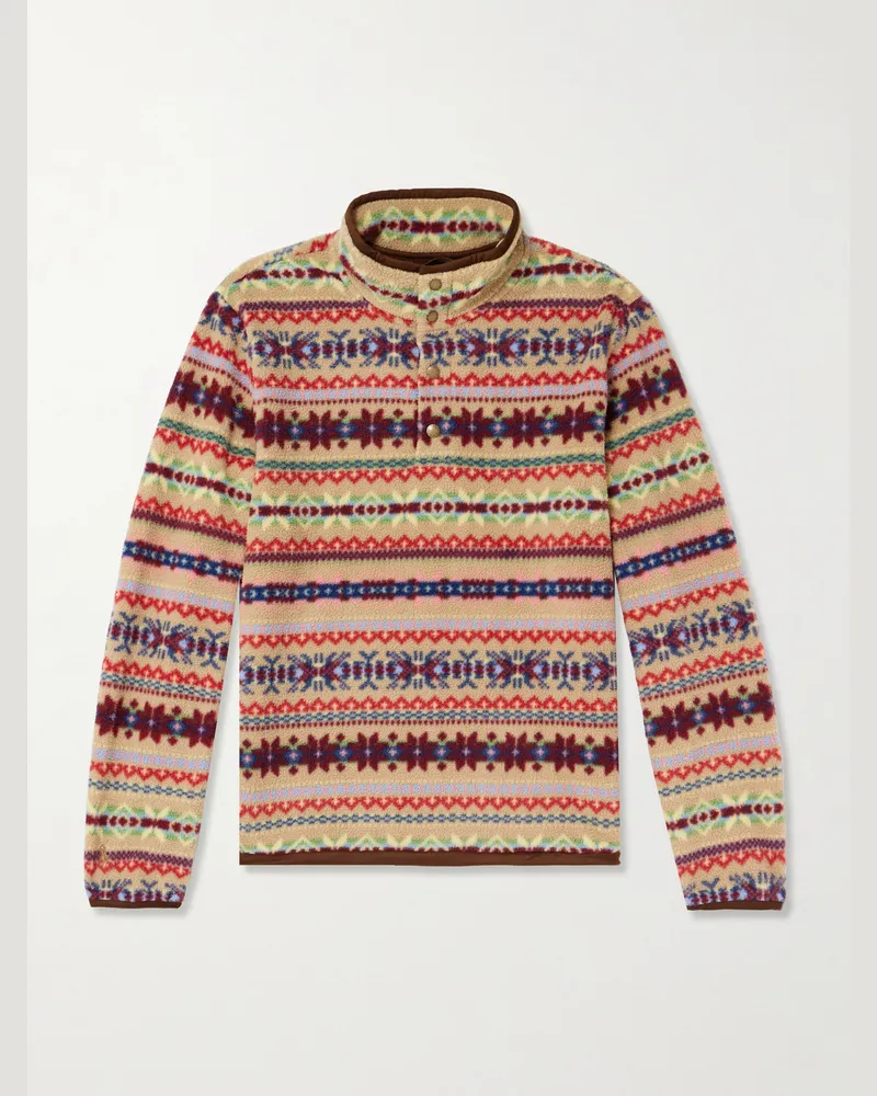 Ralph Lauren Sweatshirt aus recyceltem Fleece mit Fair-Isle-Muster Neutral
