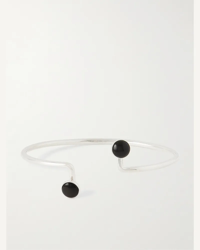 Mikia Armspange aus Silber mit Obsidian Silber