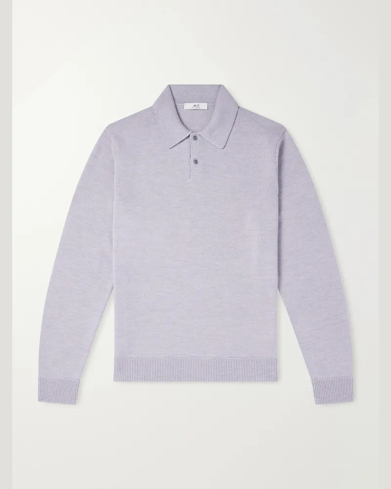 MR P. Merino Wool Polo Shirt Gray