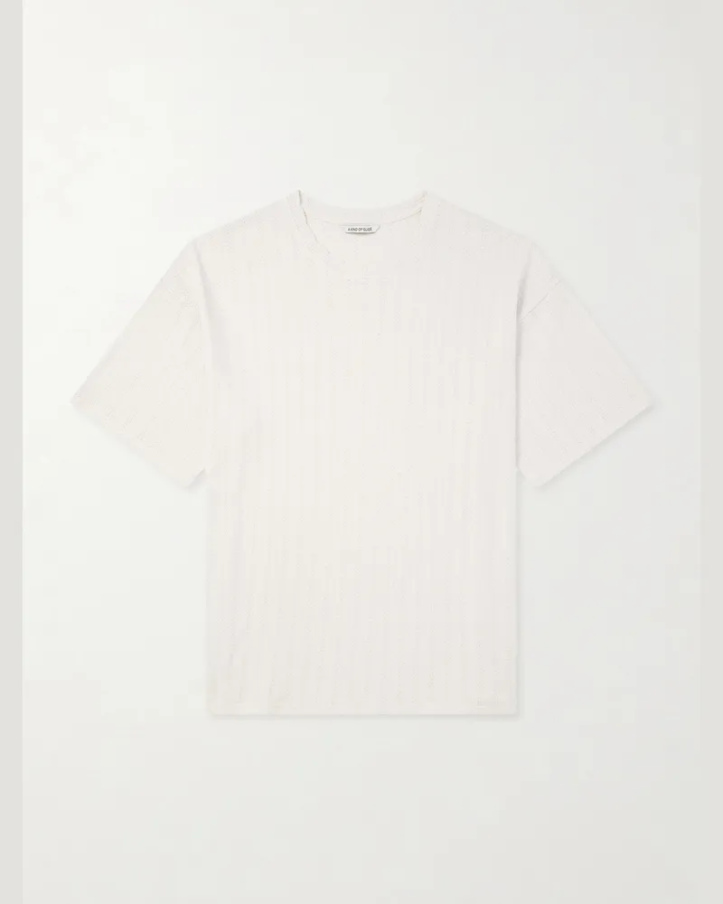 A Kind Of Guise Thuy Pointelle-Knit Cotton and Linen-Blend T-Shirt Neutrals