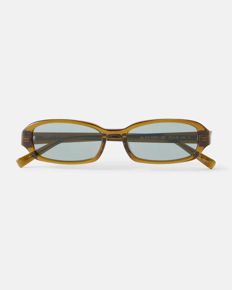 Saint Laurent SL 872 ERIN Square-Frame Acetate Sunglasses Brown
