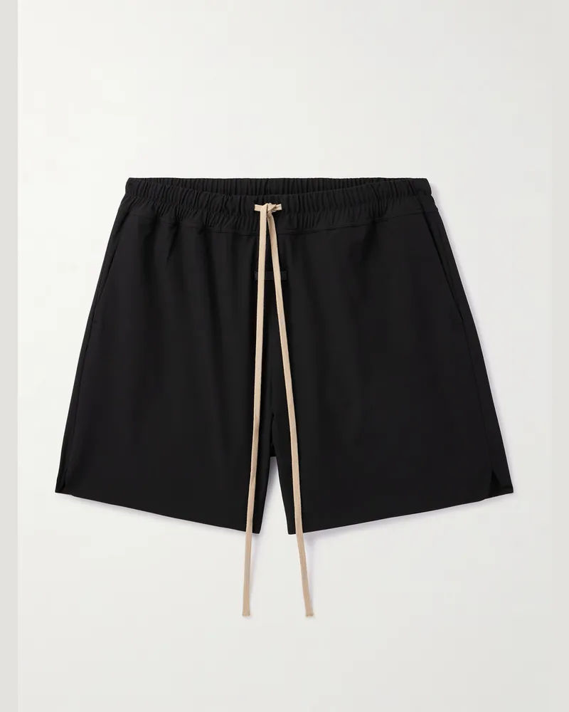Fear of God Gerade geschnittene Shorts aus technischem Jersey mit Kordelzugbund Schwarz