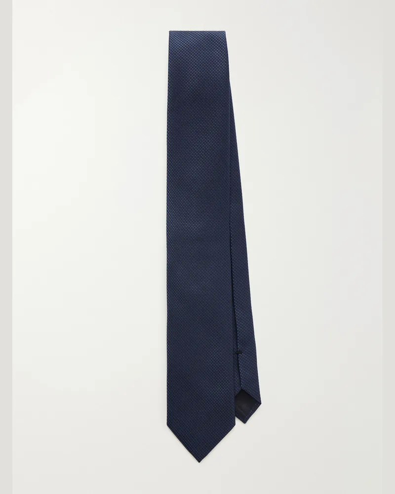 Tom Ford 7cm Silk-Jacquard Tie Blue