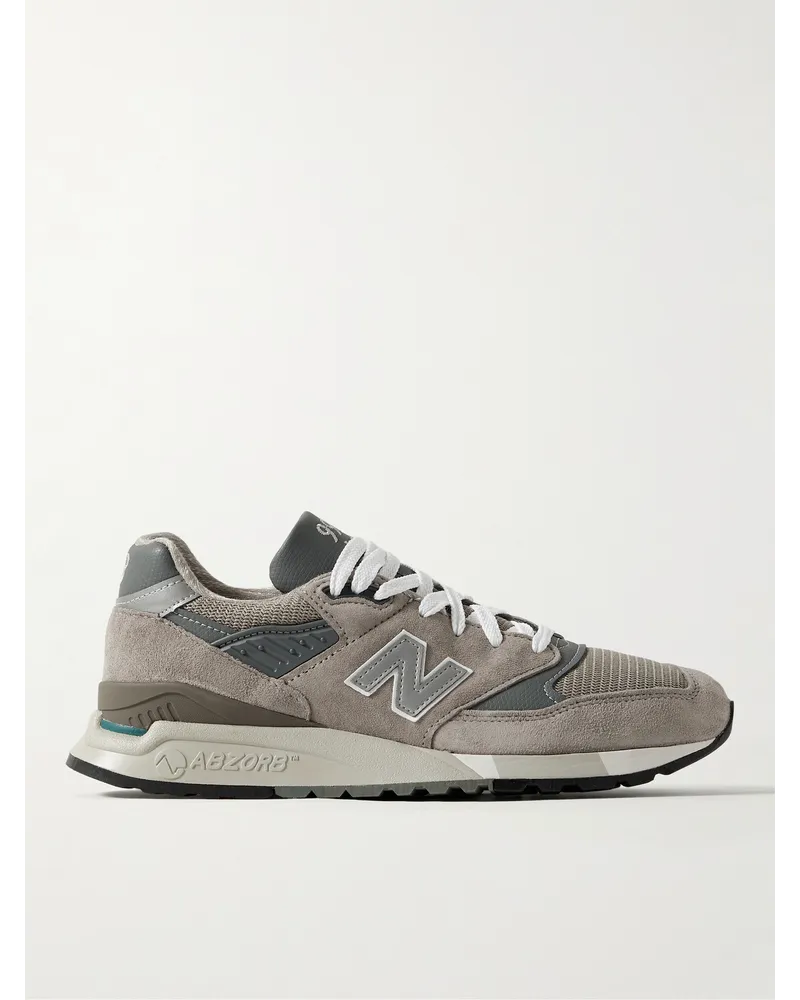 New Balance 998 Core Sneakers aus Leder, Mesh und Veloursleder mit Gummibesatz Grau