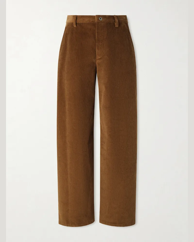 Loewe Straight-Leg Cotton-Corduroy Trousers Brown