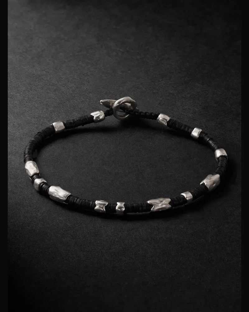 MAOR Dryp Sterling Silver Beaded Bracelet Black