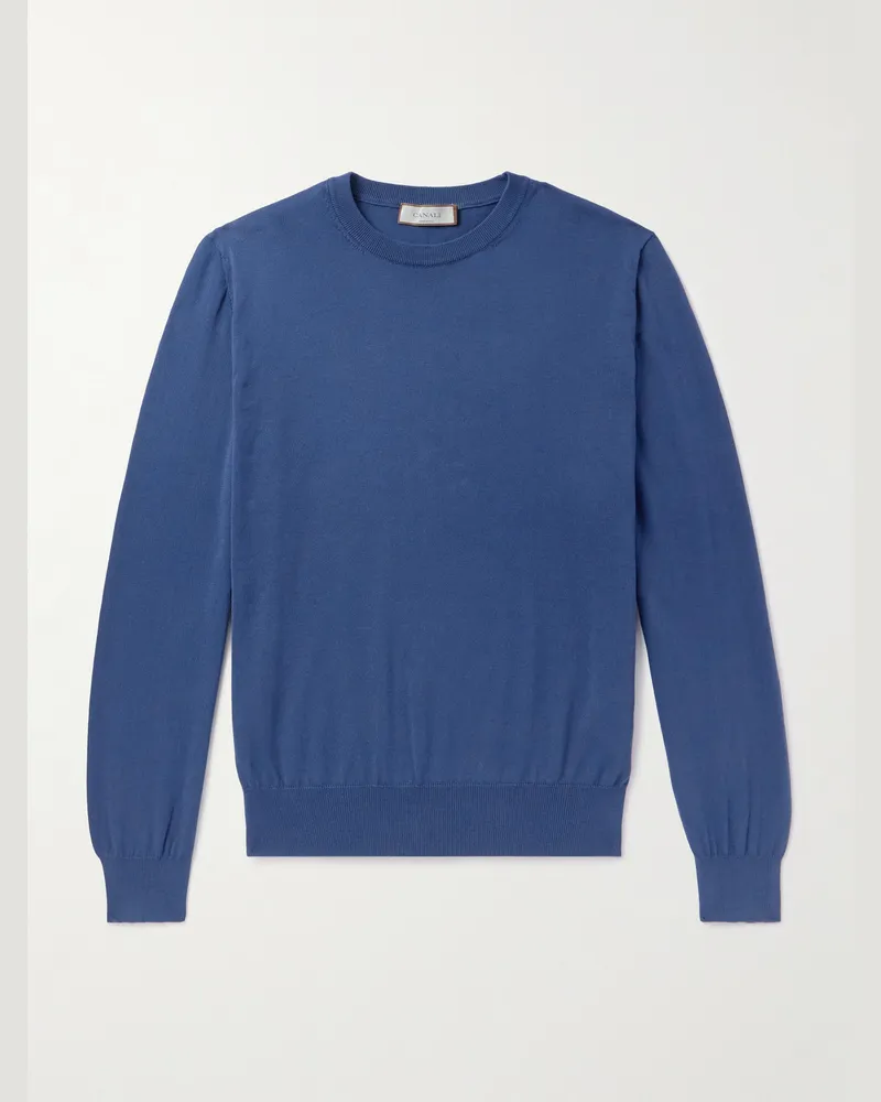 Canali Pullover aus Baumwolle Blau