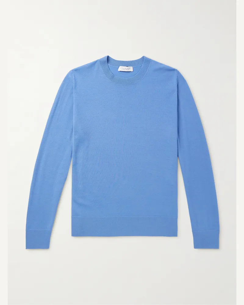 Gabriela Hearst Palco schmal geschnittener Pullover aus Merinowolle Blau