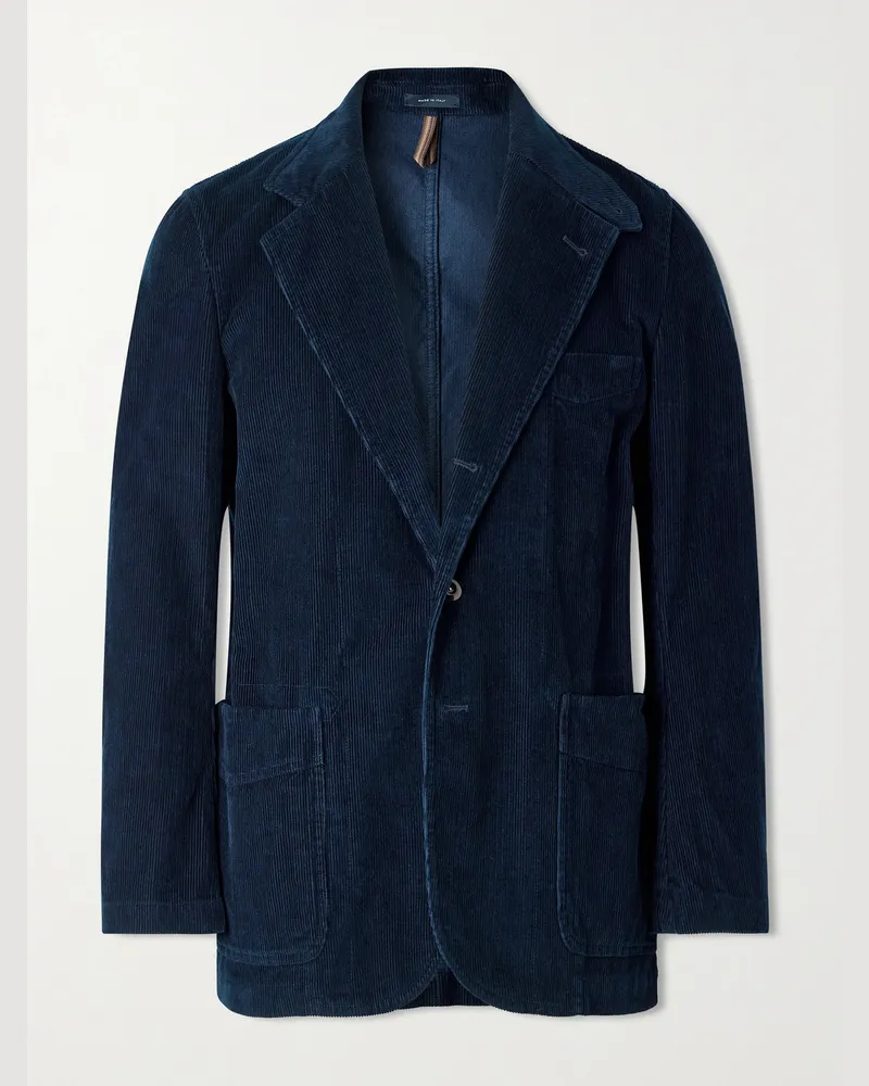 Drake's Cotton-Corduroy Blazer Blue