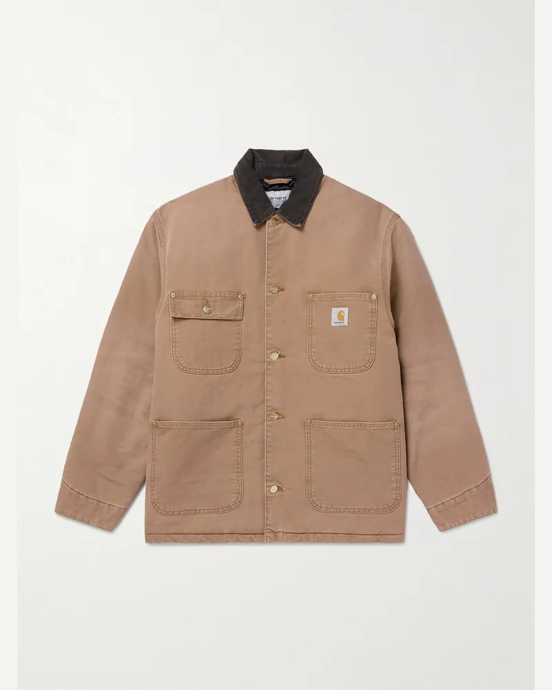 Carhartt WIP OG Arbeitsjacke aus Baumwoll-Canvas mit Cordkragen Braun