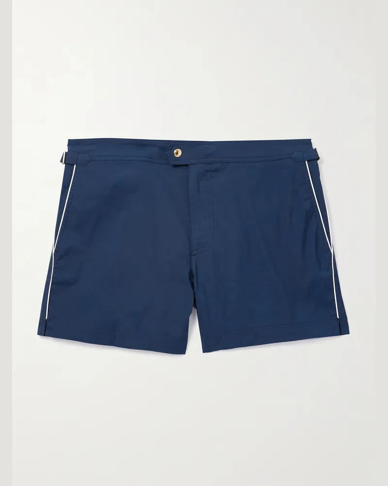 Tom Ford Gerade geschnittene mittellange Badeshorts Blau