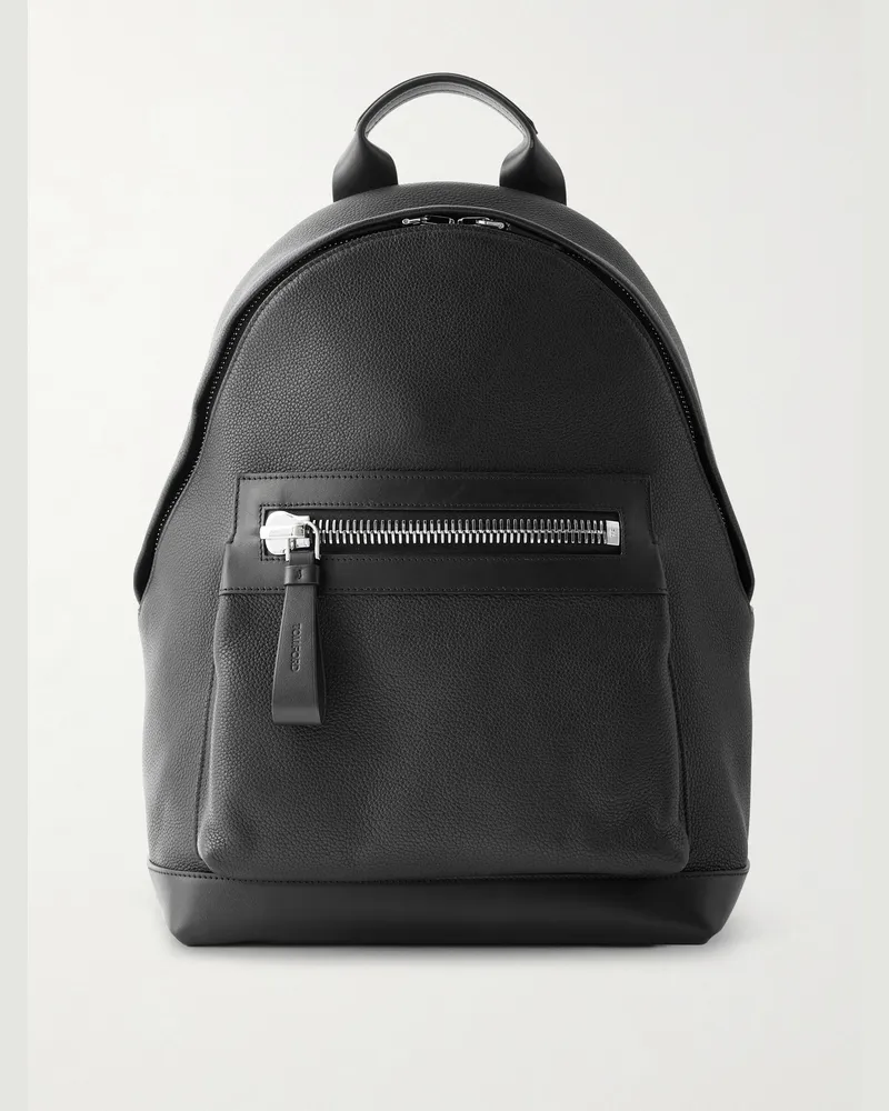 Tom Ford Buckley Full-Grain Leather Backpack Black