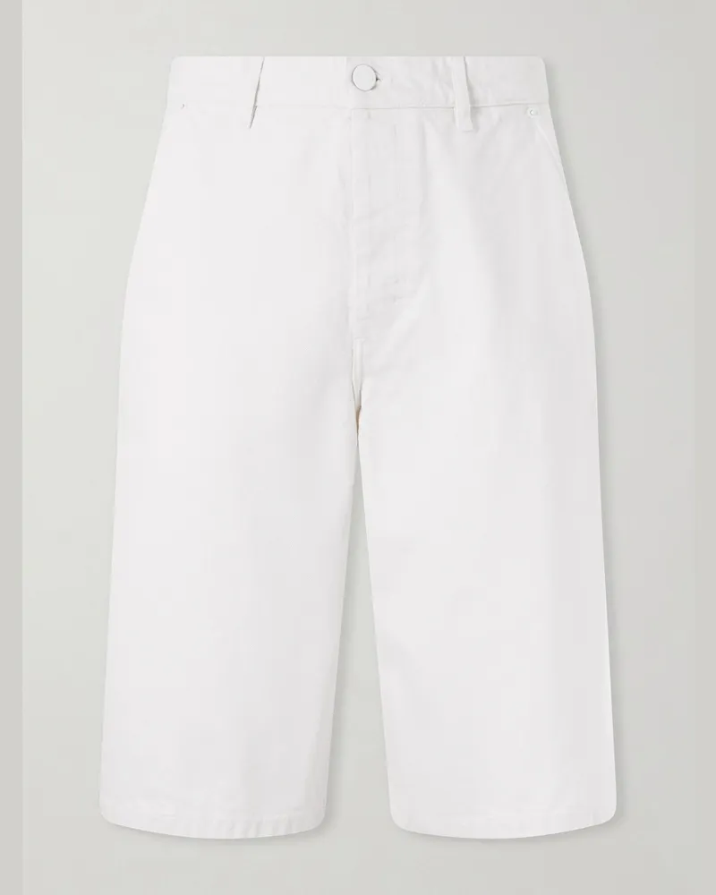 AMI Paris Straight-Leg Denim Shorts White