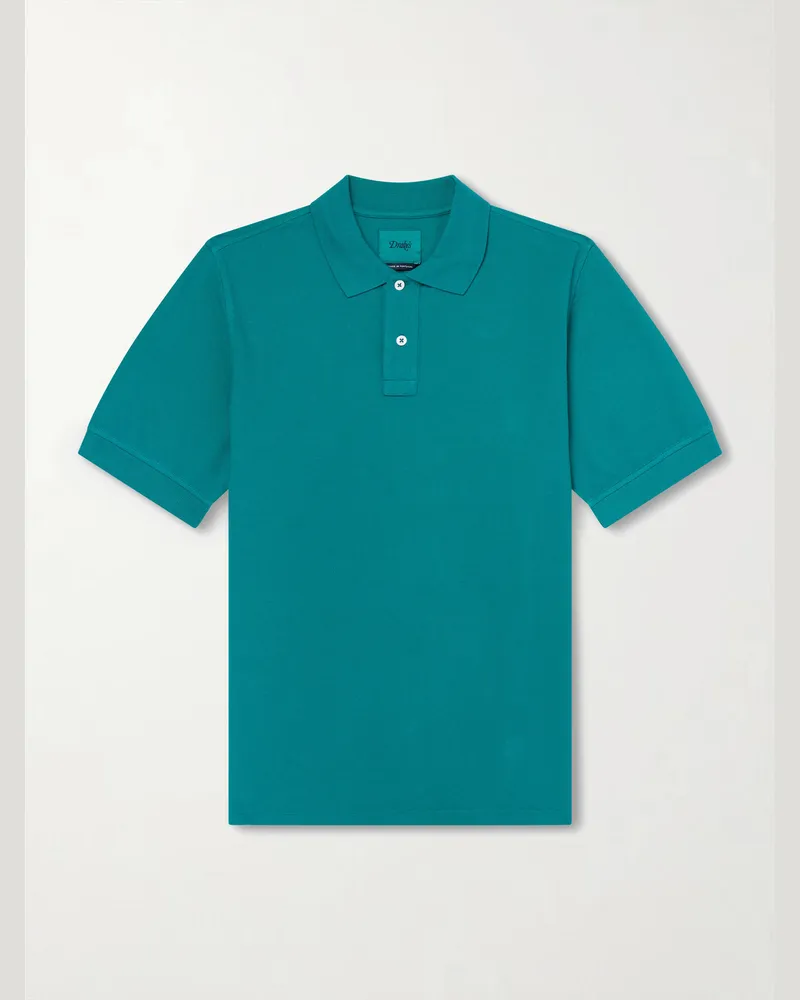 Drake's Garment-Dyed Cotton-Piqué Polo Shirt Green