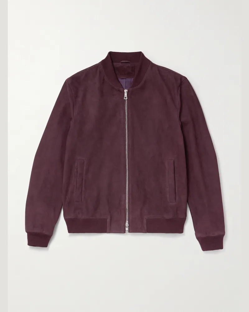 MR P. Suede Bomber Jacket Purple