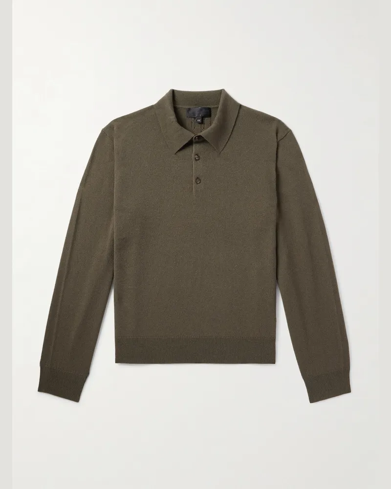 Nili Lotan Jovan Kaschmirpullover mit Polokragen Grün