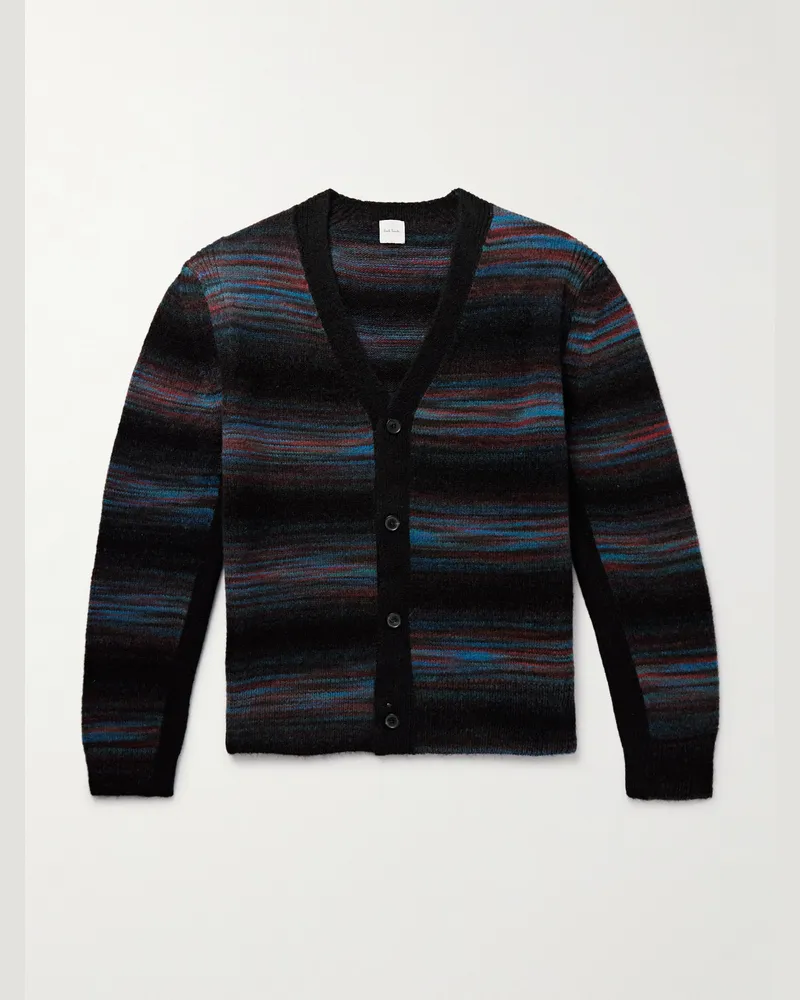 Paul Smith Cardigan aus gestreiftem Strick Schwarz