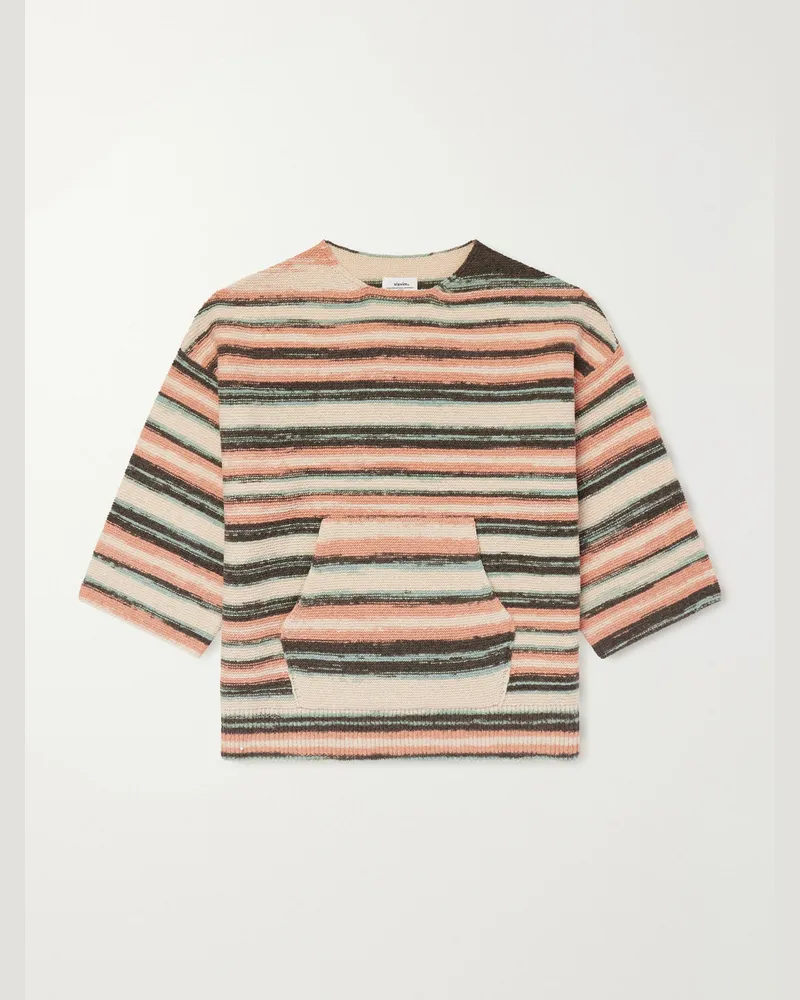 Visvim Burrow Striped Wool and Cashmere-Blend Sweater Neutrals