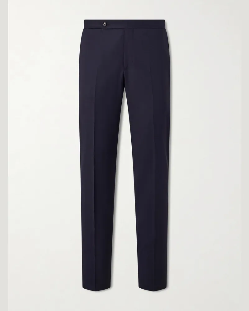 De Petrillo Straight-Leg Wool-Blend Suit Trousers Blue