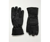 Wattierte Handschuhe aus Leder mit Logoapplikation
