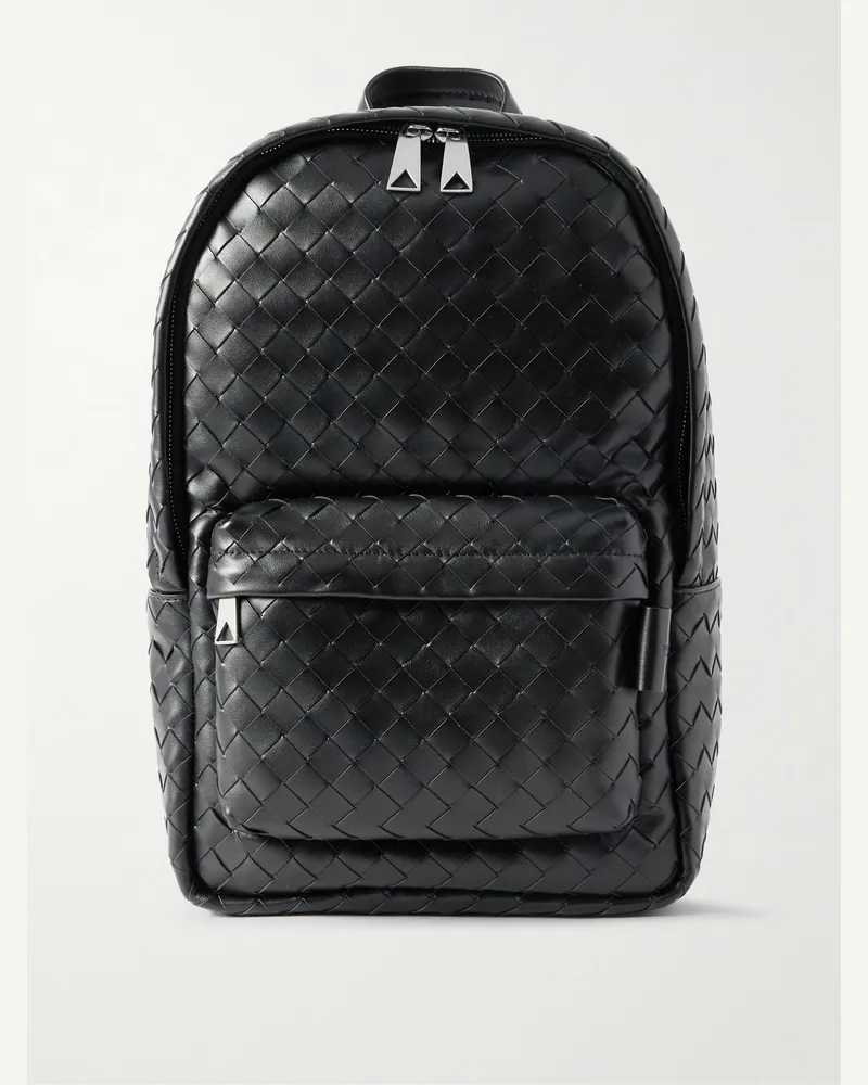 Bottega Veneta Intrecciato Leather Backpack Black