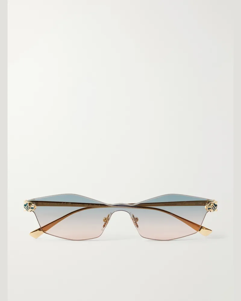 Cartier Panthère de Carier Square-Frame Gold-Tone Sunglasses Gold