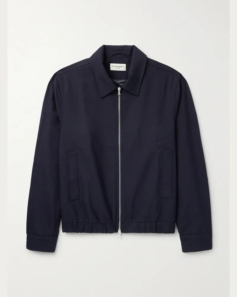 Officine Generale Marlino Blouson aus Schurwolle Blau