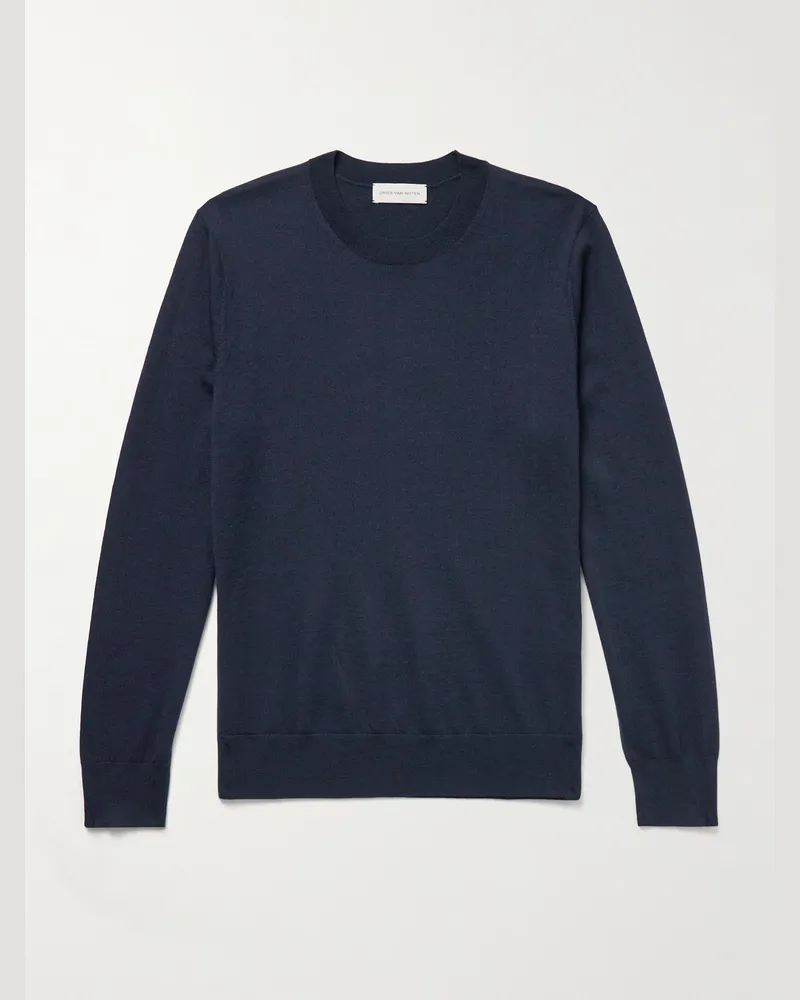 Dries van Noten Merino Wool Sweater Blue