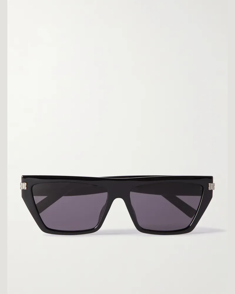 Givenchy Sonnenbrille mit eckigem Rahmen aus Azetat und silberfarbenen Details Schwarz