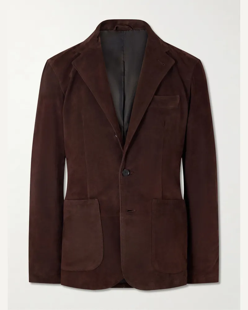 SAMAN AMEL Suede Blazer Brown