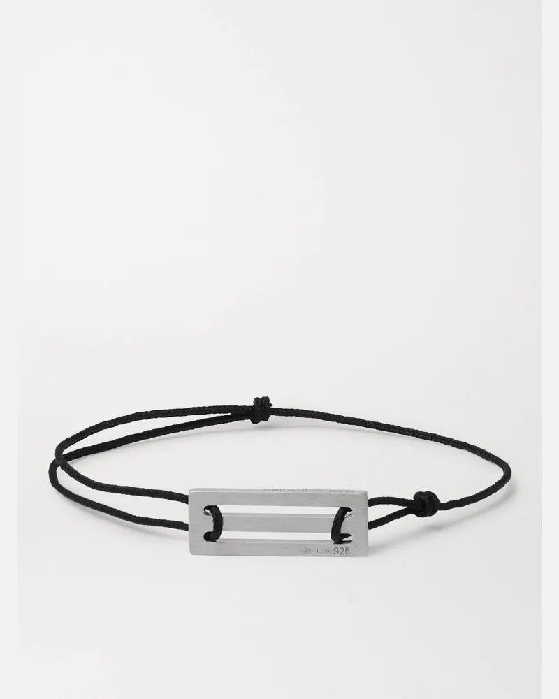 Le Gramme Le 2.5g Armband aus Kordel und Sterlingsilber Schwarz