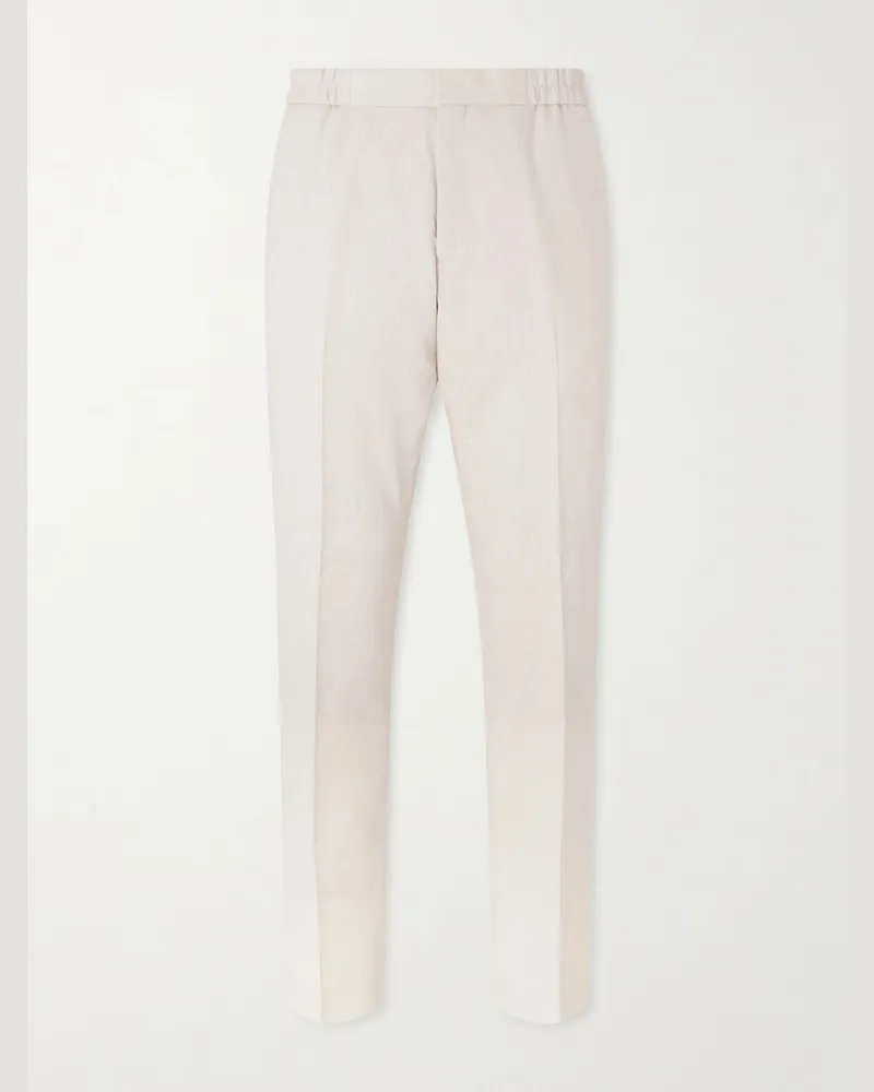 Paul Smith Straight-Leg Linen and Wool-Blend Trousers Neutrals