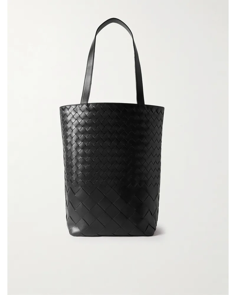 Bottega Veneta Avenue kleine Tote aus Intrecciato-Leder Schwarz