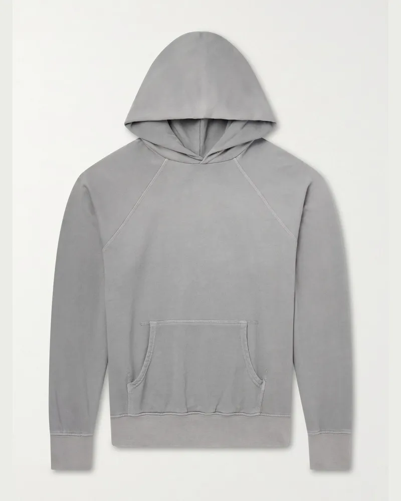 LES TIEN Cotton-Jersey Hoodie Gray