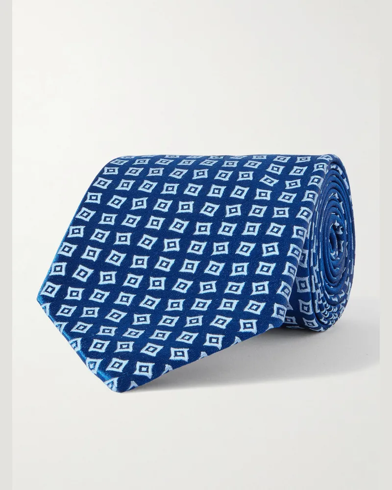 Charvet Krawatte aus Seiden-Jacquard, 8,5 cm Blau