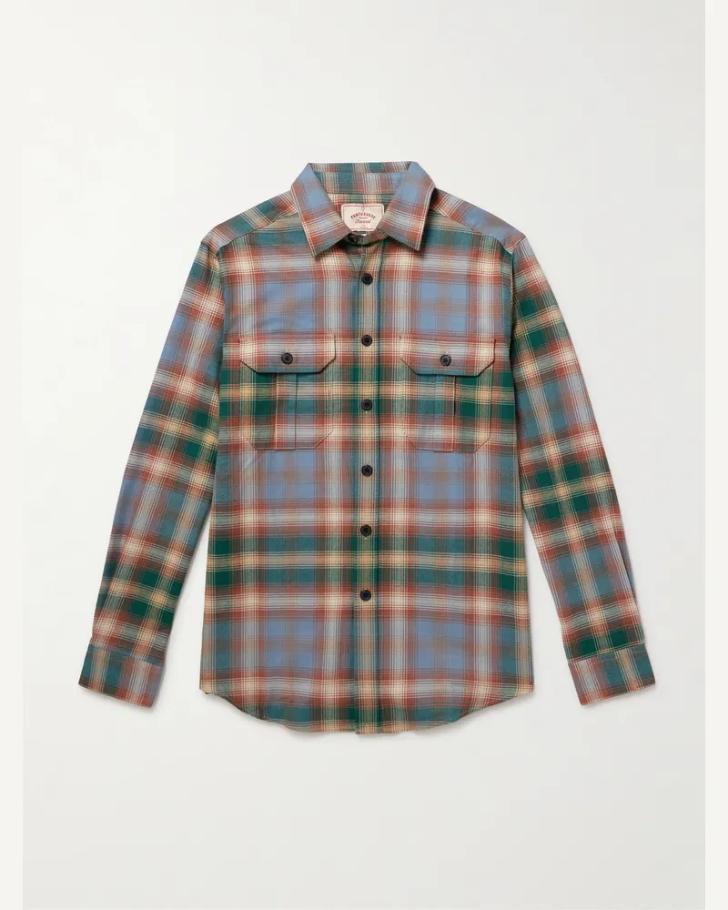Portuguese Flannel Parker Hemd aus kariertem Baumwollflanell Grün