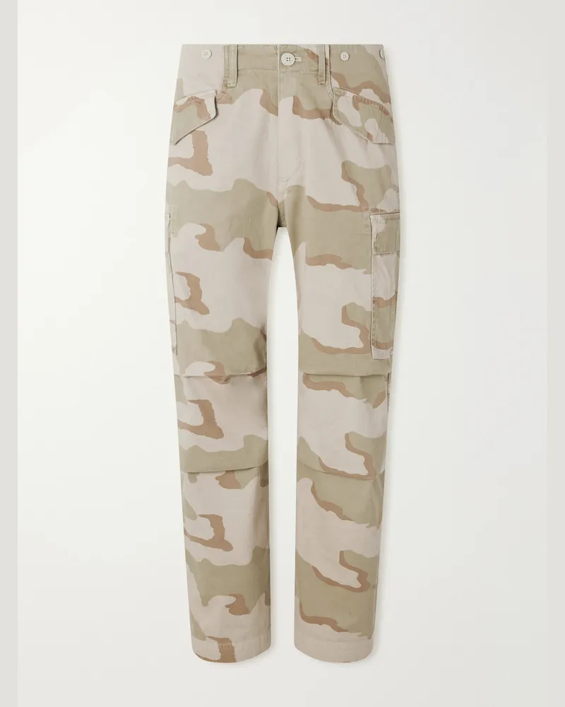 Aimé Leon Dore Wide-Leg Camouflage-Print Cotton-Twill Cargo Trousers Neutrals