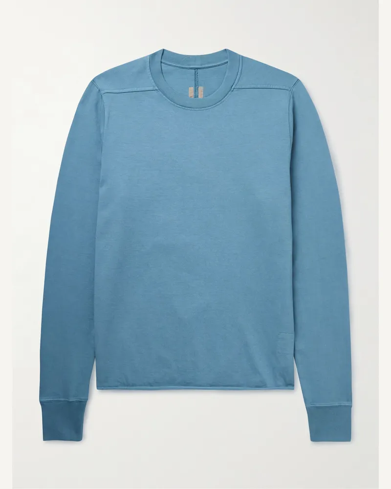 DRKSHDW by Rick Owens Sweatshirt aus Baumwoll-Jersey mit Jacquard-Besatz Blau