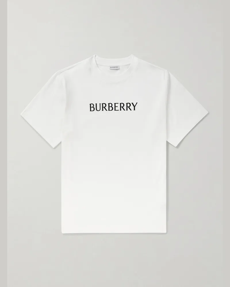 Burberry Seth Logo-Print Cotton-Jersey T-Shirt White