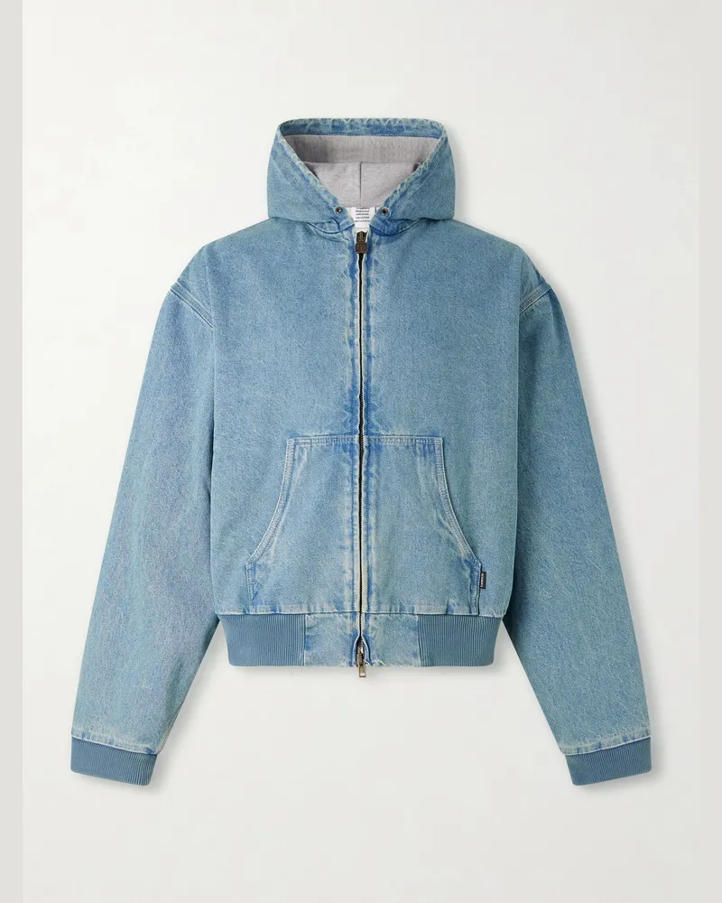 VETEMENTS Hooded Denim Jacket Blue