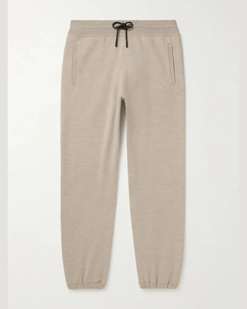Loro Piana Tapered Cashmere-Jersey Sweatpants Neutrals