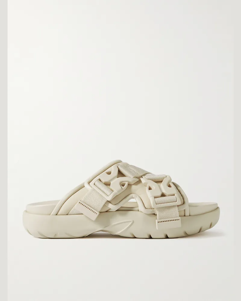 Bottega Veneta Sandalen aus Gummi mit Webband Weiß