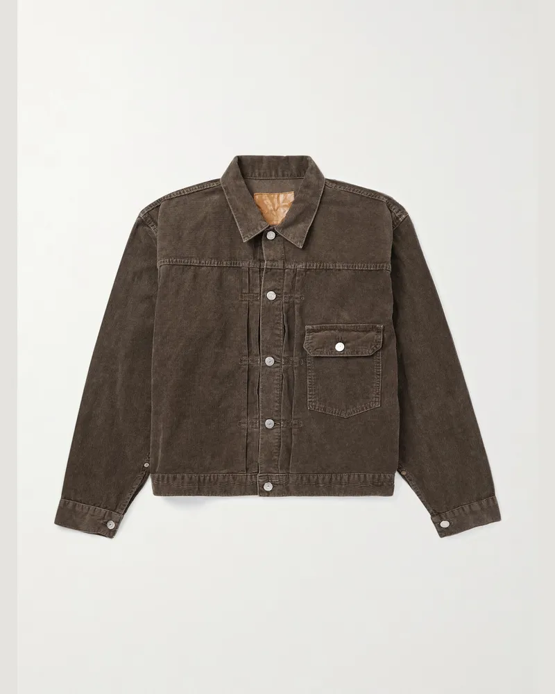 Remi Relief Cotton-Corduroy Trucker Jacket Brown