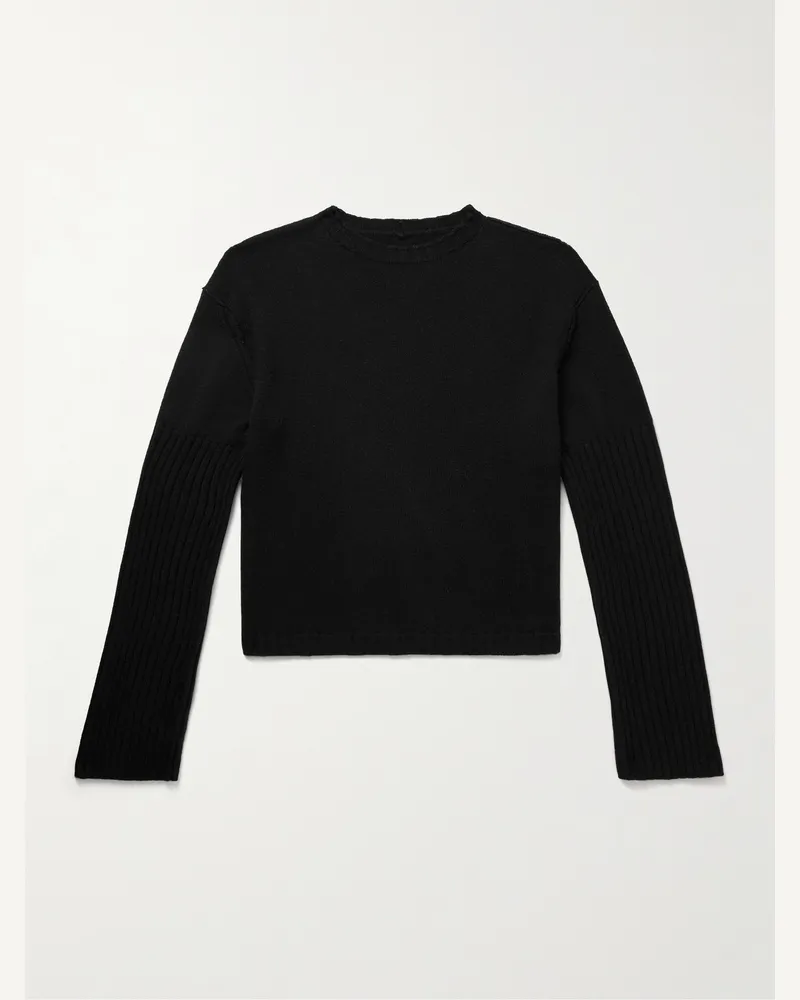Rick Owens Verkürzter Pullover aus Kaschmir Schwarz